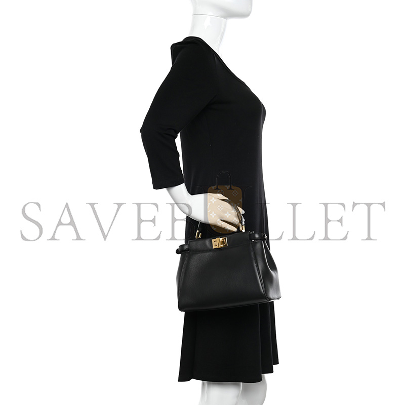 F**di ff nappa mini peekaboo iconic satchel black (23*18*11cm)